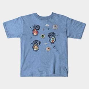 Paisley Portrait Aesthetic Sheet Kids T-Shirt